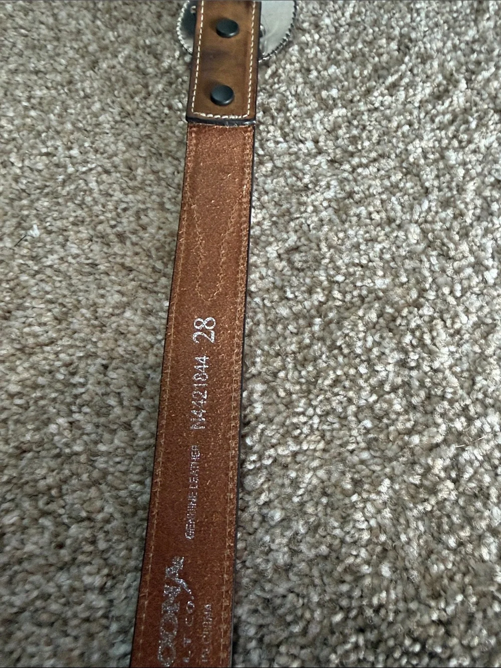 Nocona Brown Kids Leather Belt with Silver Tooled Buckle